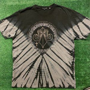 Affliction Black Label Fleur Vintage Gothic Tie Dye T-Shirt